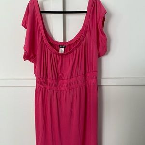 Off shoulder pink plus size dress